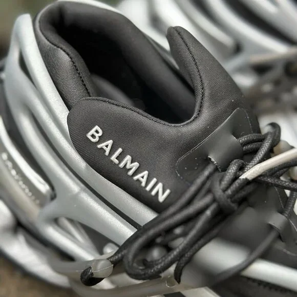 Balmain Black and Grey Unicorn Sneakers For Men